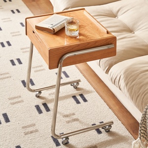 <span class=keywords><strong>Table</strong></span> d'appoint moderne en bois de cerisier L9187 avec <span class=keywords><strong>roulettes</strong></span>, <span class=keywords><strong>table</strong></span> d'appoint mobile avec tiroir, petit bureau <span class=keywords><strong>vintage</strong></span> <span class=keywords><strong>pour</strong></span> salon et chambre à coucher - Product Image 4