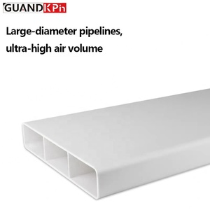 Tuyau plat rectangulaire souterrain à haut débit d'air, directement de l'usine, 256*48mm, PVC, paroi de 3,0mm, pour système d'air frais pour toute la maison - Product Image 2
