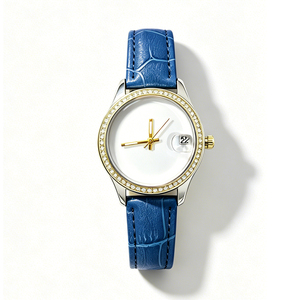 Reloj de Mujer con Foto Personalizada, Esfera en Blanco, Ventana de Fecha, 6 Colores, Correa de Cuero de Bambú, para Regalo Promocional Corporativo - Product Image 5