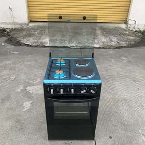 Cocina Híbrida de <span class=keywords><strong>Gas</strong></span> <span class=keywords><strong>y</strong></span> <span class=keywords><strong>Eléctrica</strong></span> de 50 cm con 2 Quemadores <span class=keywords><strong>y</strong></span> 2 Placas Calientes, Horno de <span class=keywords><strong>Gas</strong></span> de 60 L, Superficie de Acero Inoxidable - Product Image 1