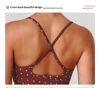 Sujetador Deportivo de Yoga con Estampado de Puntos, de Spandex y Nailon, con Efecto Push-Up, Absorción de Impactos y Soporte Alto, para Correr, Gimnasio y Fitness