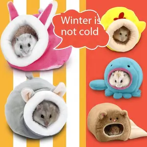 Rata hámster cama cálida casa cojín polar cabaña colgante hamaca lindo nido de juguete para Mini ratones de animales pequeños, planeador de azúcar, Chinchilla
