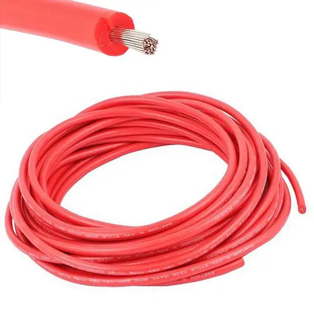 2awg 4awg 6awg 8awg 10awg 12awg 14awg 16awg 18awg fil de silicone rouge noir câble en caoutchouc de silicone flexible résistant à la chaleur