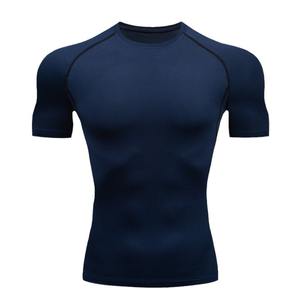 Nueva Camiseta Deportiva de Gimnasio para Hombre, Ajustada, Elástica, Transpirable, de Manga Corta, Lisa, para Entrenamiento - Product Image 3