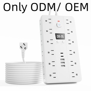 Multipresa 31-in-1 all'ingrosso <span class=keywords><strong>con</strong></span> <span class=keywords><strong>orologio</strong></span>, 24 prese CA, 4 porte USB, protezione da sovratensione, OEM/ODM, <span class=keywords><strong>presa</strong></span> <span class=keywords><strong>di</strong></span> estensione personalizzata, PDU - Product Image 6