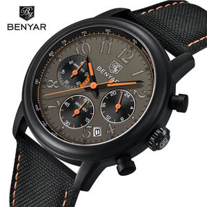 นาฬิกาข้อมือผู้ชาย BENYAR 5190 กันน้ำ สายหนังไนลอนใหม่ แฟชั่นหรูหรา นาฬิกาควอตซ์สำหรับผู้ชาย ของขวัญสำหรับผู้ชาย Reloj Montre - Product Image 4