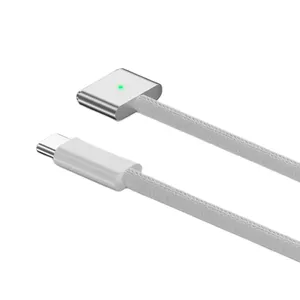 Câble de charge rapide magnétique Type-C mâle vers <span class=keywords><strong>Magg</strong></span> 3, adsorption magnétique sûre, 140W, avec gaine en nylon pour ordinateur portable MacBook - Product Image 3