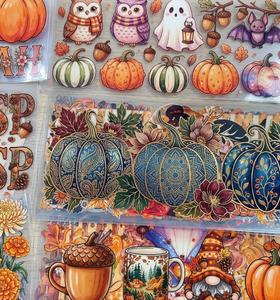 Décorations de tasses Halloween Horreur 3D UV imperméables à transfert thermique pour canettes en verre Libbey de 16 oz, autocollants personnalisables pour plastique et métal - Product Image 1