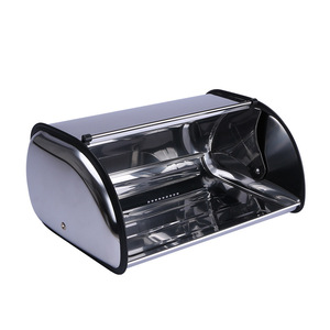 Stainless Steel <strong>Roll</strong> <strong>Top</strong> <strong>Bread</strong> <strong>Bin</strong>, Sliver <strong>Bread</strong> Storage Holder with Lid, Large Capacity <strong>Bread</strong> Keeper - Product Image 1