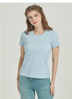 180gsm 70% algodón 30% Sorona seda Creen impresión camisetas personalizadas impresas mujeres camiseta lisa