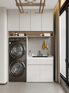 <span class=keywords><strong>Mueble</strong></span> de Baño Blanco Personalizado para Balcón, Impermeable, con Lavabo, Moderno y Sencillo, de Acero Inoxidable, con <span class=keywords><strong>Lavadora</strong></span> - Product Image 4