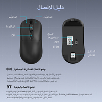 Ratón Inalámbrico Recargable de Modo Dual, Ratón Inalámbrico Personalizado para Deportes Electrónicos, 2.4g USB, Silencioso, PAW3212 para PC y Portátil