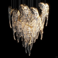 Lustre suspendu en cristal de luxe en forme d'ailes d'ange et de papillon pour villa, hall d'hôtel, lustres en verre personnalisés, éclairage suspendu
