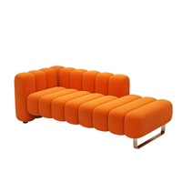 Canapé de Chambre ou de Salon Moderne de Luxe en Velours Style Scandinave avec Dossier Accessible, Chaise Longue Impériale et Banc à Chaussures