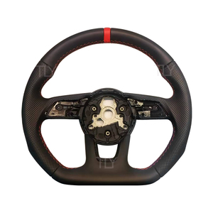 Volante de cuero completo de fondo plano B9 estándar para <span class=keywords><strong>Audi</strong></span> <span class=keywords><strong>A4</strong></span> A5 S4 S5 Rs4 Rs5 Coupe Sedan <span class=keywords><strong>Sportback</strong></span> 2017 2018 2019 2020 - Product Image 4