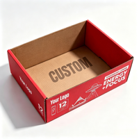 Plateau en carton ondulé imprimé en couleur avec logo personnalisé, fabriqué en carton robuste pour le stockage de boissons et d'aliments en conserve en paquets de 12/24/36.
