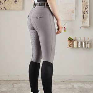 Culotte d'équitation extensible SGL pour femme avec fermeture éclair, coupe ajustée, en polyester, avec poches, pour compétition d'équitation - Product Image 3