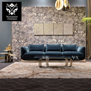 Set di Divani Componibili in Velluto di Lusso Moderno con Base in Acciaio Inox, Design Italiano, Garanzia di 3 Anni, Misure Personalizzabili per <span class=keywords><strong>Soggiorno</strong></span> - Product Image 3