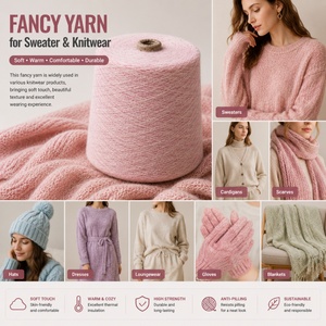 Fil de Laine Mé<span class=keywords><strong>lang</strong></span>ée Doux au Toucher 1/14NM, Fil Polaire Moelleux pour Tricot de Luxe, Surchemise, Cardigan, Textile d'Hiver en Gros - Product Image 3
