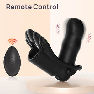 Kadın giyilebilir uzaktan kumanda klitoris stimülatörü külot ekle yapay penis Anal popo fiş vibratörler seks oyuncak kadın mastürbasyon için - Product Image 3