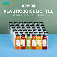 Op maat gemaakte stickerlabels vierkante sapfles van plastic met schroefdop, transparante PET-dop, bedrukt, food grade voor drankenverpakkingen