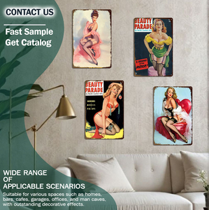 Letrero de Metal Personalizado, Arte Retro para Pared, Placa Vintage con Imágenes de Pin-up Girls, Venta al Por Mayor de Fábrica, para Bar, Hogar, Club - Product Image 2