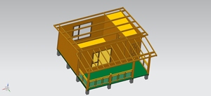 Casetta Prefabbricata in Legno di Pino con Terrazza, 1 Camera da Letto, 1 Bagno, <span class=keywords><strong>Bungalow</strong></span> per <span class=keywords><strong>Glamping</strong></span> Resort, Montaggio Rapido - Product Image 2