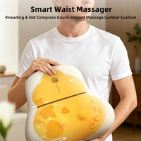 Vente en gros usine, produit phare ZL Y5350Y : Appareil de massage lombaire et cervical en forme de gourde jaune, coussin chauffant vibrant pour le dos et le cou