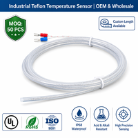 Sonde de température à thermocouple de type K PT100 avec revêtement PTFE, étanche, résistante aux acides et aux alcalis, pour l'électrodéposition chimique
