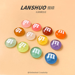 Mini-bonbons arc-en-ciel en résine M&M'S créatifs pour studio DIY, accessoires de bijoux phosphorescents pour colliers faits main, objets d'art et de collection - Product Image 5