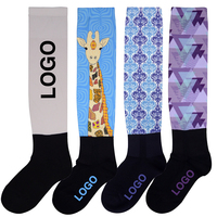 Chaussettes d'équitation décontractées personnalisées, respirantes et antibactériennes pour l'été - Chaussettes longues pour l'équitation