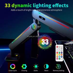 Venta al por mayor de puertos de brazo robótico voladizo juego RGB atmósfera luz ordenador pantalla elevación Monitor soporte - Product Image 3