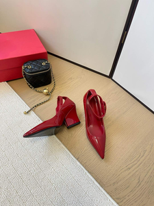 Sandalias de tacón de aguja de gamuza sintética con punta afilada, de una sola tira, sin talón, impermeables, para mujer, para el verano y el día a día. - Product Image 4