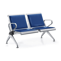 Chaises de réception de salon personnalisées haut de gamme, chaises d'attente en cuir pour aéroport, sièges publics extérieurs, banc d'attente en métal