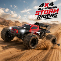 Camion monstre RC 4x4 1:16 2,4 GHz avec 3 vitesses, voiture de course à LED, buggy électrique haute vitesse, jouet de loisir pour enfants avec chargeur