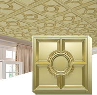 MOI Champagne Gold 3D Panneaux muraux Carreaux de plafond modernes Étanche au feu Étanche à l'humidité pour les chambres d'enfants Salon Salle de sport