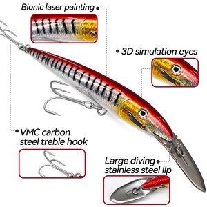 SEASKY 24cm Leurre de pêche Jerkbait <span class=keywords><strong>en</strong></span> acier inoxydable 80g à plongée profonde, leurre dur <span class=keywords><strong>pour</strong></span> gros gibier, pêche à <span class=keywords><strong>la</strong></span> <span class=keywords><strong>truite</strong></span> - Meilleure vente - Product Image 2