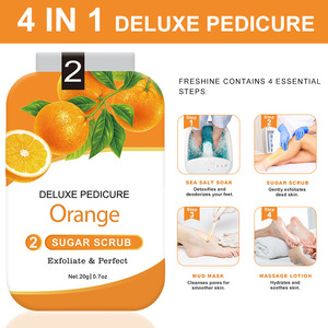 Kit de cuidado de los pies Pedi en una caja exfoliante de pies exfoliante de azúcar moreno Natural para piernas Kit de loción exfoliante de pedicura para remojo de pies - Product Image 2