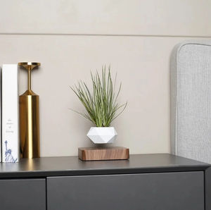 <span class=keywords><strong>Pot</strong></span> à fleurs moderne blanc géométrique en lévitation avec jardinière flottante magnétique Base en bois foncé en <span class=keywords><strong>plastique</strong></span> - Product Image 6