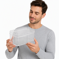 Boîte d'emballage en plastique PET transparente, boîte rectangulaire pliable pour la vente au détail, boîte alimentaire pour bonbons, chocolat, gâteau
