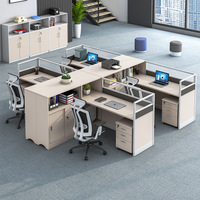 EKL Chaise confortable Poste de travail en forme de L pour 6 personnes Cabines de bureau pour l'école
