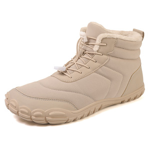 Bottes de neige unisexes, bottines à bout rond, tige synthétique, doublure en fourrure, semelle extérieure en caoutchouc, imperméables, chaudes, antidérapantes pour l'hiver - Product Image 4