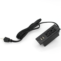 Vente en gros 10FT cordon bureau prise électrique murale US multiprise 2 prises et 2 ports USB prise de table de conférence encastrée
