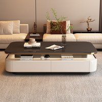 Table basse rectangulaire moderne de luxe en bois et marbre, multifonctionnelle avec tiroirs, pour salon, mobilier de maison, design décoratif en verre