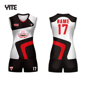 OEM Services Fashion Style maglia da pallavolo pantaloncini stampati maglia da pallavolo bianca nera maglia da pallavolo femminile