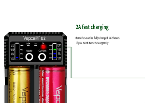 Vapcell <span class=keywords><strong>U2</strong></span> Mini Smart Ladegerät 2A USB Typ C Kompatible Li-Ionen Lifepo4 Ni-MH Ni-<span class=keywords><strong>Cd</strong></span>-Batterien AAA AAAA C D - Product Image 5