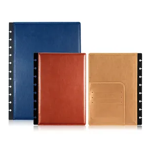 Disc binding PU cover custom A4/A5 leather cover with 8/11 rings DIY planner cover