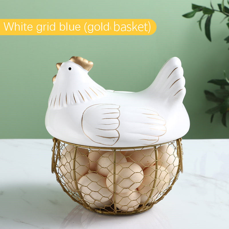 Rejilla blanca azul (cesta dorada)