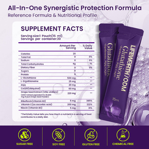 Complément alimentaire liposomal de glutathion Lifeworth <span class=keywords><strong>en</strong></span> sachets compressibles avec <span class=keywords><strong>vitamine</strong></span> E et huile MCT pour la santé de la peau, des cheveux et des ongles - Product Image 4