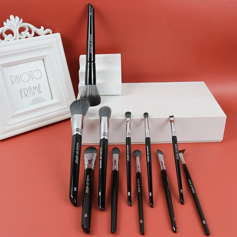 Professional Makeup Brushes Set 11pcs black wood Handle Cosmetics Make up Tools Powder Contour Foundation Eyeshadow Brush